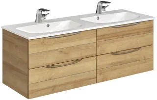 Pelipal Serie 6025 Mineralmarmor-Doppelwaschtisch MMDWT70-1320-GM, B:1320, H:17, T:480mm MMDWT70-1320-GM