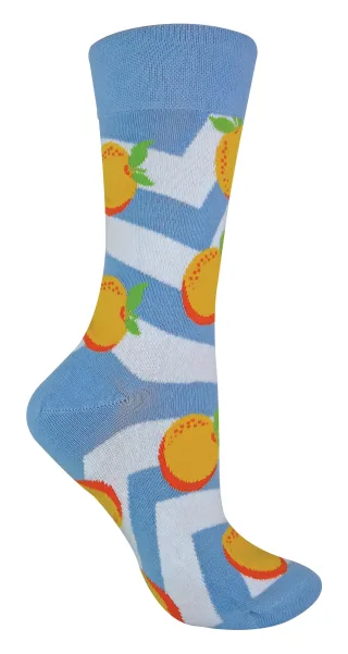 TALKIE-SOCKEN Damen-Socken aus Baumwolle mit schrulligem, flippigem Design und Fruchtmuster