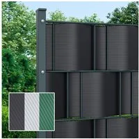 paramondo Sichtschutzstreifen PVC Sichtschutzstreifen Hart, 19 cm x 2,525 m, anthrazit, 10 Stück, (Set, 10-St., 10 Stück), langlebig, witterungsbeständig, blickdicht, kürzbar