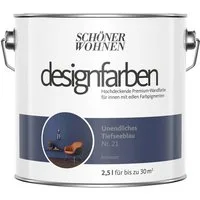 SCHÖNER WOHNEN FARBE Wandfarbe Schöner Wohnen Designfarben 2,5 Ltr. Unendliches Tiefseeblau Nr. 21