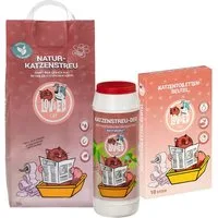 Lov&Ed Katzenstreu Set für die Katzentoilette: Natur-Katzenstreu 10 Liter, Deo & Toile...