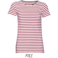 SOLS Rundhalsshirt Damen Striped T-Shirt modisch gestreift