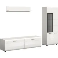 Home affaire Wohnwand FLORENZ, 3-teilige Wohn-Kombination, hochwertige MDF-Front, (Set, 3-St., Set, best. aus: 1 Vitrine, 1 Lowboard, 1 Wandboard), Wohn-Kombination, Wohnzimmer-Möbel, Wohnzimmer,Kombination, Kombi