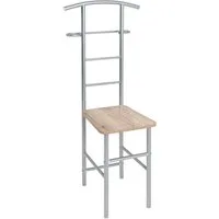 HAKU Herrendiener Herrendiener alu, eiche-Kleiderständer, Metall-B 46 x H 109 x T 46 cm, (1 Stück), Herrendiener aus Metall, Anziehstuhl, Stiller Diener, Stummer Diener