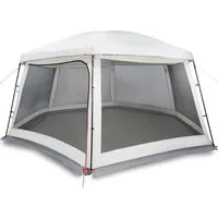 vidaXL Faltzelt Poolzelt mit abnehmbarem Überzelt Netzwänden Grau 618x532cm, (1 tlg)