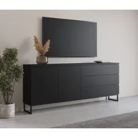 OTTO home Sideboard Modo II, Breite 200 cm, moderne grifflose Kommode 2Türen/3 SK, Schubladenkommode viel Stauraum, Einlegeböden verstellbar, Metallkufen