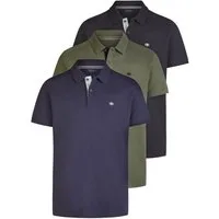 TOM TAILOR Poloshirt Herren Poloshirt 3er-Set Regular Fit (Vorteilspack, 3-tlg) aus 100% Baumwolle