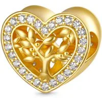 Gnoce Bead Gnoce Charm Stammbaum Herz GGC033 vergoldet
