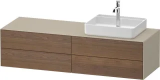 Duravit White Tulip Konsolenwaschtischunterbau wandhängend Amerikanischer Nussbaum & Taupe Matt & Se WT4867R77600010