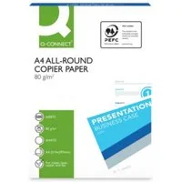Q-Connect Druckerpapier Kopierpapier A4 80 g/m² – 500 Blatt, weiß