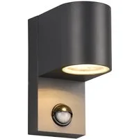 TRIO Leuchten LED Außen-Wandleuchte mit Bewegungsmelder & GU10 LED Höhe 15cm, Bewegungssensor, LED wechselbar, Warmweiß, Wand Außenleuchte zur Fassadenbeleuchtung für Hauswand & Haustür