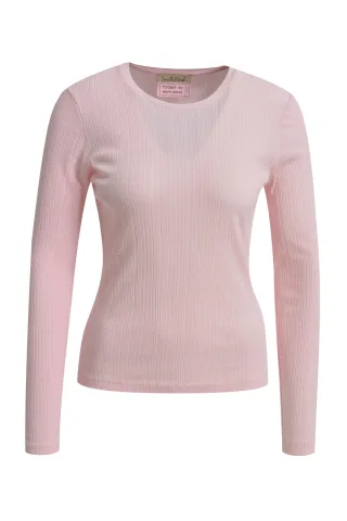 Smith&Soul - Fitted Rib Longsleeve Rn powder rosã© - Gr. - M