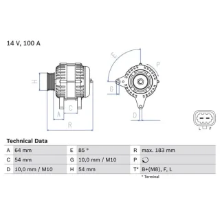 Bosch Lichtmaschine 100A 0986083410 Chevrolet Aveo Cruze Orlando Opel Astra Zafira
