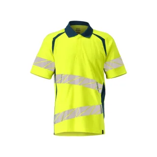 MASCOT Herren Polo-Shirt ACCELERATE SAFE Hi-vis Gelb / Dunkelpetroleum L - 19083-771-1744-L
