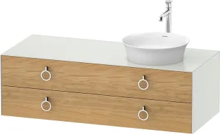 Duravit White Tulip Konsolenwaschtischunterbau wandhängend Natur Eiche & Weiß Matt & Seidenmatt 1300 WT4992RH536