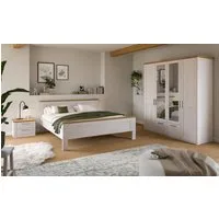 Home affaire Schlafzimmer-Set COSENZA, 3-tlg., Kleiderschrank, Bettgestell & Nachttisch, (3-tlg., Matratzengröße 180x200 cm, viel Stauraum, ohne Lattenrost & Matratze), Schlafzimmer, Schlafen, Set, Kombination, Bettanlage
