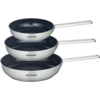 Hanseatic Pfannen-Set hanseatic, Edelstahl 18/10 (Set, 3-tlg., je 1x Pfanne 20 cm, 1,4 l, 24 cm, 2,2 l, 28 cm, 3,4 l), Antihaft-Versiegelung, beschichtet, Induktion