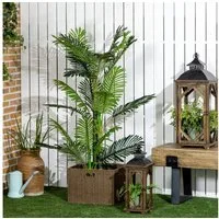 Kunstpflanze Künstliche Palme mit Zementfüllung, HOMCOM, Höhe 150 cm, Grün 19,5 x 19,5 x 150 cm