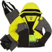 Killtec Skianzug Jungen Kinder Alpin Skijacke + Skihose (limette, Gr. 128), wasser- und winddicht