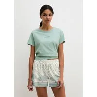 Marc O'Polo Pyjamaoberteil Mix N Match Cotton mit Rundhalsausschnitt, kurzen Ärmeln