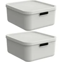 ROTHO Aufbewahrungsbox Albula Light 2er-Set Aufbewahrungskiste 20l (Aufbewahrungsboxenset, 2er-Set)
