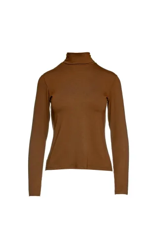 Biscuit Colour Langarm-Pullover mit Polokragen