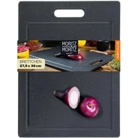Moritz & Moritz Schneidebrett Moritz & Moritz Kunststoffbrett Granitoptik Schwarz groß, Kunsstoff, (Granitoptik, 1-St), Schneidebrett Granitoptik mit Eingriffsöffnung und Saftrille