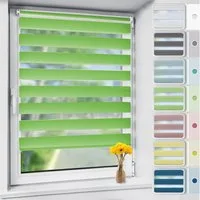 Doppelrollo Klemmfix ohne Bohre, OUBO, verdunkelnd, Fensterrollo Seitenzugrollo Blickdicht, Für Fenster und Tür mit Klämmträger lichtdurchlässig verdunkelnd