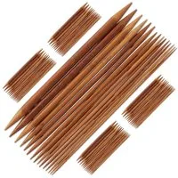 relaxdays Strumpfstricknadeln 150 tlg. Nadelspiel Set aus Bambus