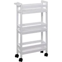 5five Simply Smart Badregal Badregal auf Rollen, sehr schmal, 3 Ablagen, 15 cm breit