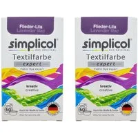 simplicol Textilfarbe Textilfarbe Flieder-Lila 2x150g Stofffärbemittel Doppelpack, Farberneuerung Textilfärbemittel Farbauffrischung Farbmischung Batik