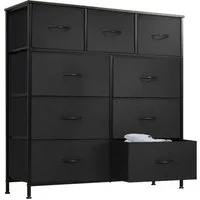 DUMOS Schubkastenkommode Kommode mit Schubladen, Ablageschrank aus Stoff Schubladenschrank (für Schlafzimmer, Wohnzimmer, Kinderzimmer, Flur, Aufbewahrungsschrank), mit Metallgestell Schubladen aus Stoff