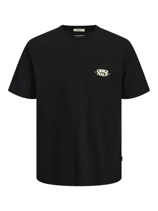 JACK&JONES - JORTAVIRA TYPE BACK TEESS CREW NECK OC25 black - Gr. - L