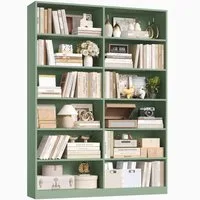 Homfa Bücherregal 188,7cm Standregal Büroregal Raumteiler, mit 12 Fächern, Holz, 120x30x188,7cm, Grün
