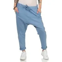 CLEO STYLE Jogginghose Damen Jogginghose 104 Hellblau Elastikbund mit Tunnelzug, Unifarben