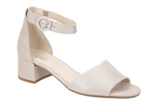 Gabor 62.902.14 Damen Sandalette Grau Muschel Echtleder Fu?bett Blockabsatz