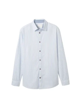 Tom Tailor - Hemd mit Streifenmuster blue white dobby stripe - Gr. - XXXL