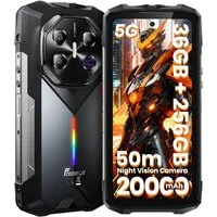 Fossibot 5G Robustes Handy 256GB 6,78'' 120Hz 20000mAh Android 15 IP68 Outdoor Smartphone (17,2 cm/6.78 Zoll, 256 GB Speicherplatz, 50 MP Kamera, 110dB-Lautsprecher/1,5W LED-Campinglicht,5G Outdoor Handy,Octa-Core)