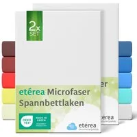 etérea Himmlische Qualität Spannbettlaken etérea Microfaser Kinder Spannbettlaken Doppelpack, Microfaser, Gummizug: rundum, (2 Stück)