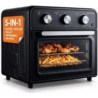 Sommertal Multiofen Sommertal Minibackofen 20 Liter mit Umluft & Heißluftfritteuse, 1800 Watt, Airfryer Funktion, 100–230°C, 60 Min. Timer