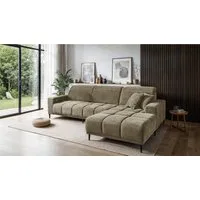 Massivart® Ecksofa Cord 286 cm / Cordsofa / elektrische Sitztiefenverstellung / MARISOL, Kopfteilverstellung / Sitztiefenverstellung / Nosagunterfederung