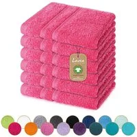 Lavea Seiftuch Bali Seiftücher, Waschlappen Frottee 30x30 cm, Weiches Bio-Baumwollfrottee (Set, 6-St), kleine Handtücher, Handtuch-Set, GOTS-zertifiziert, 500g/m²