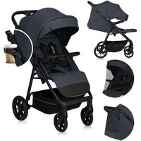lionelo Kinder-Buggy IVA, (Set mit Moskitonetz und Getränkehalter), PU-Räder mit Profil/UPF50+/Magnetgurt/92 cm Liegefläche