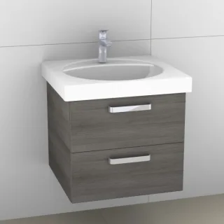 Artiqua 413 Waschtischunterschrank für Preciosa 253230, 253240 Graphit Struktur quer, 413-WU2L-K37-7 413-WU2L-K37-7098-401
