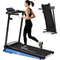 kehot Laufband Klappbares Laufband für Zuhause – 1–12 km/h & Bluetooth (8% Steigung für intensiveres Walking und Cardio, Stoßdämpfendes Laufsystem für angenehmeres Training), Platzsparendes Home-Gym Laufband mit Handlauf