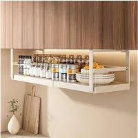 GarveeMore Küchenorganizer-Set Unterregal Aufbewahrungskorb,Hängekorb aus Metall,Regaleinhängekorb