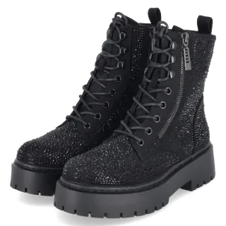 La Strada Schnürboots - Gr. 37 - Schwarz - Textil