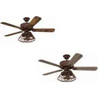 Westinghouse Deckenventilator Deckenventilator Barnett Braun 122 cm mit LED Leuchte