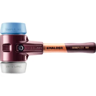 HALDER SIMPLEX - Schonhammer mit TE-Gehäuse und Holzstiel Ø 80 - Stiel 230 mm TPE-mid / TPE-soft - 3013.082