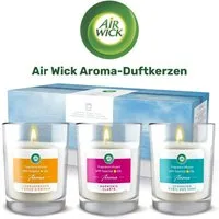 Air Wick Duftkerze Aroma-Duftkerzen Geschenkset mit 3 Kerzen im Glas (3x 220 g)
